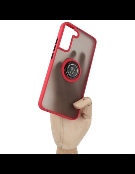 Bizon Case Hybrid Ring Samsung Galaxy S22 Plus smoky with a red frame