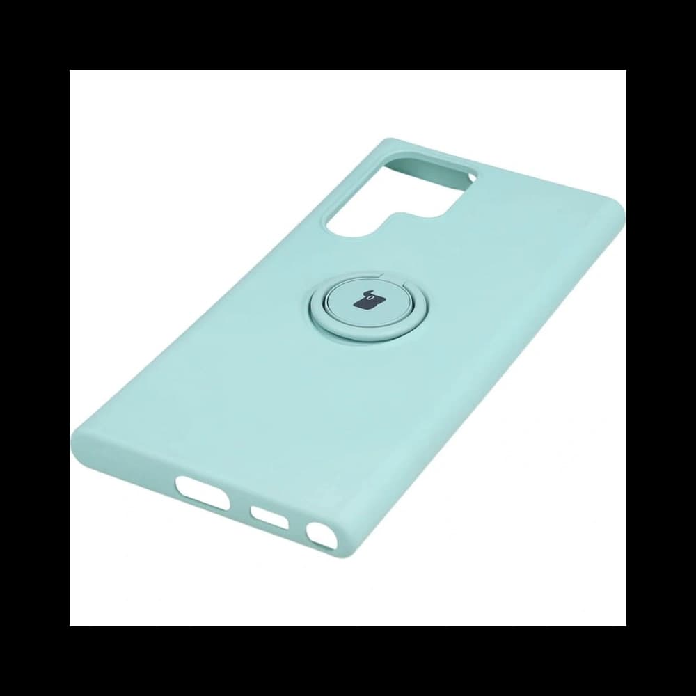 Etui Bizon Case Silicone Ring do Galaxy S22 Ultra, turkusowe - 2