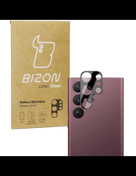 Szkło na aparat Bizon Glass Lens do Samsung Galaxy S23 Ultra [2 PACK]