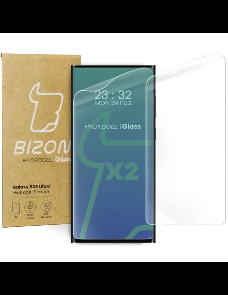 Folia hydrożelowa na ekran Bizon Glass Hydrogel do Samsung Galaxy S23 Ultra [2 PACK]