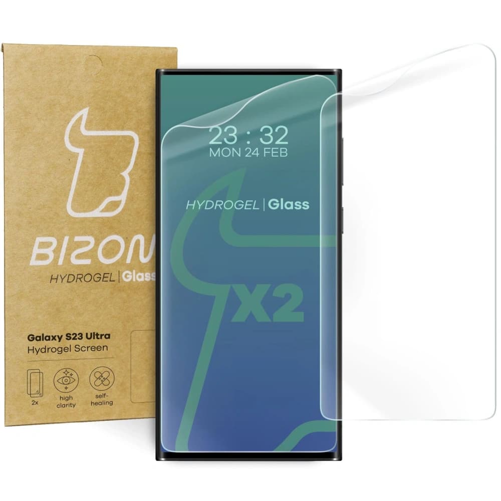 Fólie hydrogelová na displej Bizon Glass Hydrogel pro Samsung Galaxy S23 Ultra [2 PACK] - 1