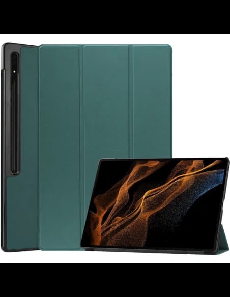 Bizon Case Tab Croc Samsung Galaxy Tab S8 Ultra sötét zöld