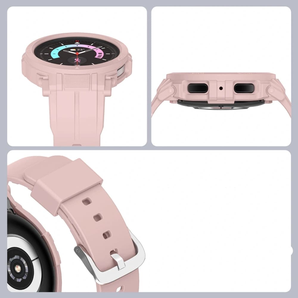 Bizon Strap + Case Watch Action Pro Samsung Galaxy Watch 5 Pro 45 mm light pink - 5