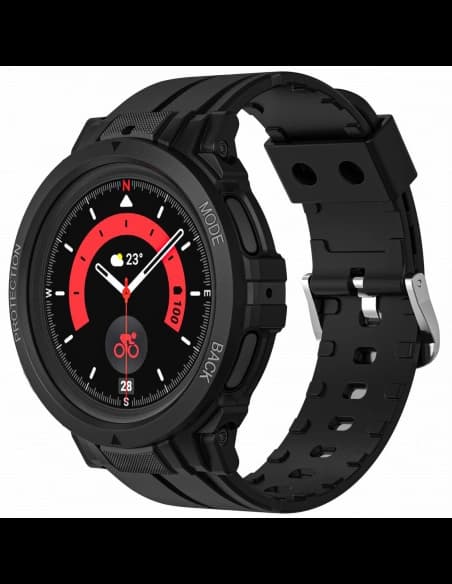 Etui s páskem Bizon Strap + Case Watch Action Pro do Samsung Galaxy Watch 5 Pro 45 mm černé