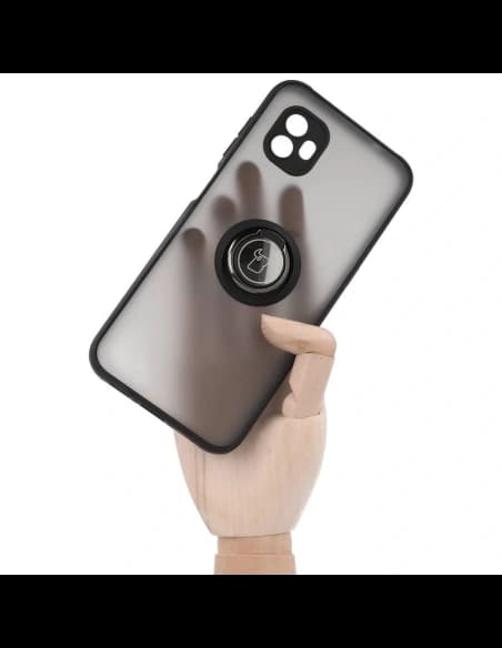 Bizon Case Hybrid Ring Samsung Galaxy Xcover6 rauchig mit einem schwarzen Rahmen