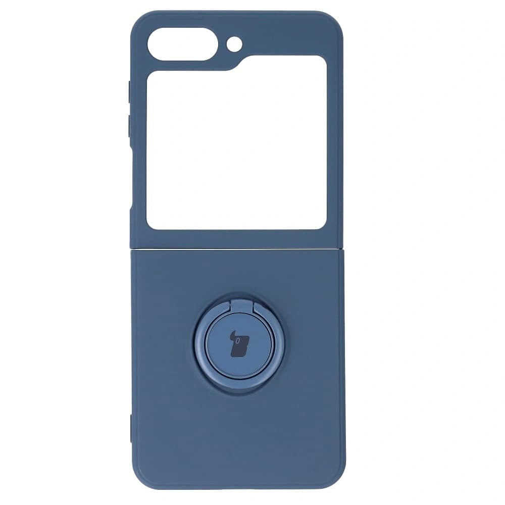 Etui Bizon Case Silicone Ring Sq do Samsung Galaxy Z Flip5 modré - 2