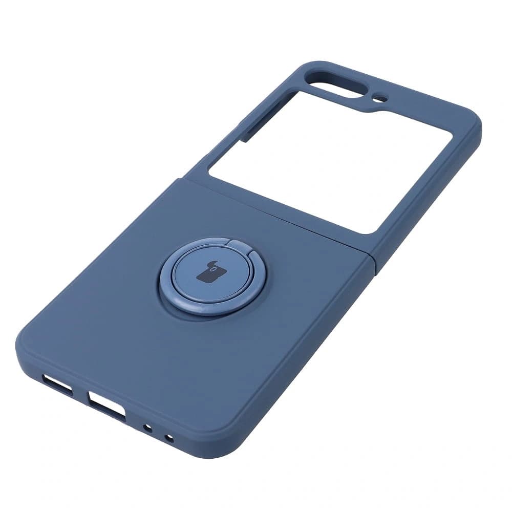 Etui Bizon Case Silicone Ring Sq do Samsung Galaxy Z Flip5 modré - 3
