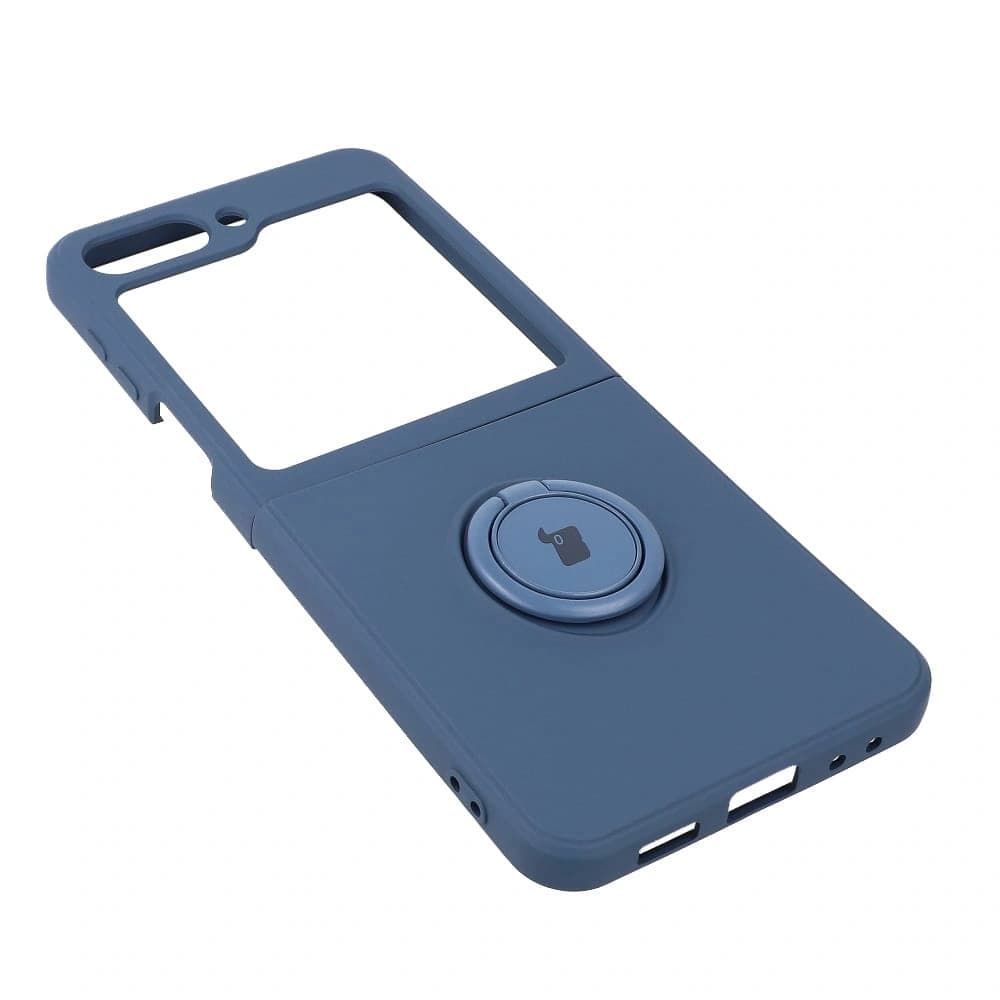 Etui Bizon Case Silicone Ring Sq do Samsung Galaxy Z Flip5 modré - 4