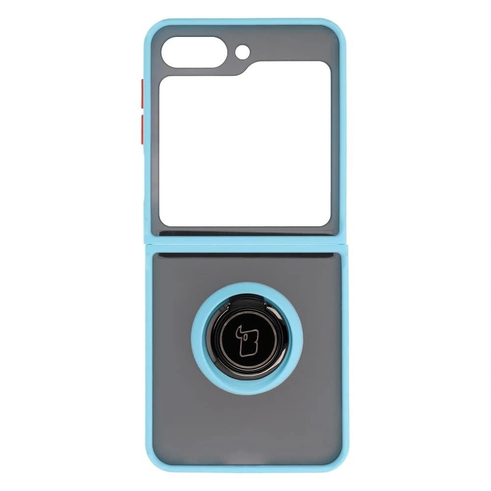 Bizon Case Hybrid Ring Samsung Galaxy Z Flip5 füstös világoskék kerettel - 2