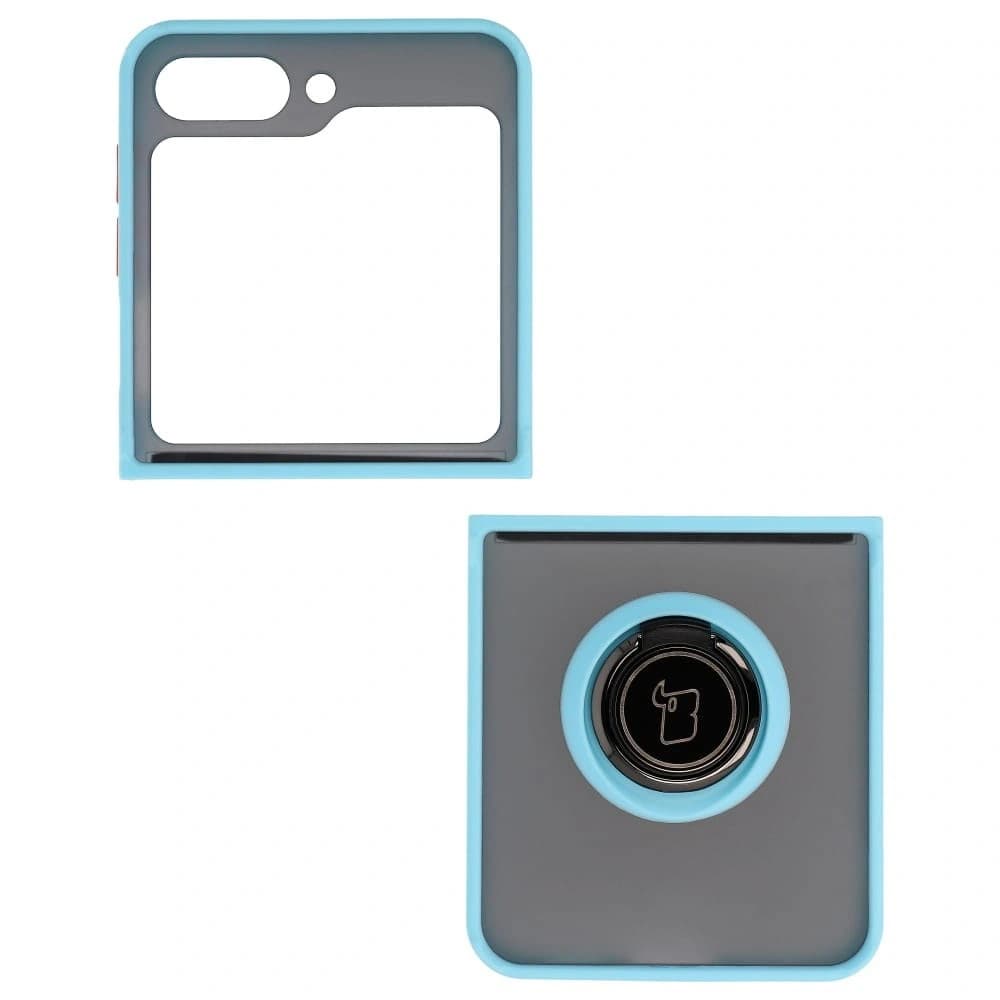 Bizon Case Hybrid Ring Samsung Galaxy Z Flip5 füstös világoskék kerettel - 3