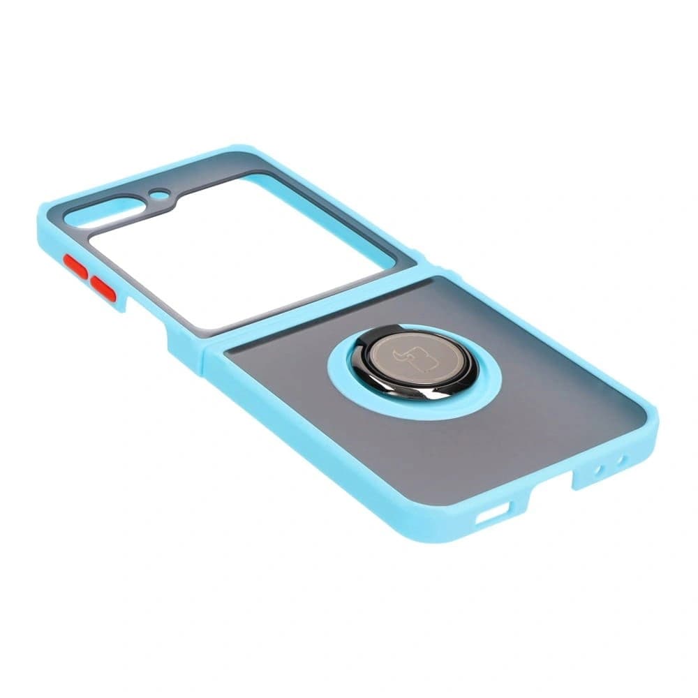 Bizon Case Hybrid Ring Samsung Galaxy Z Flip5 füstös világoskék kerettel - 4