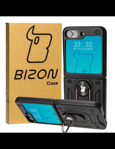 Bizon Case Shield Ring Samsung Galaxy Z Flip5 fekete