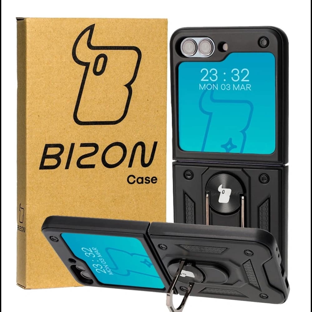 Bizon Case Shield Ring Samsung Galaxy Z Flip5 schwarz