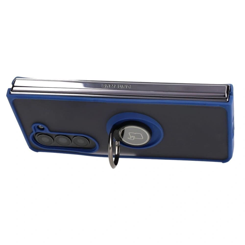 Bizon Case Hybrid Ring Samsung Galaxy Z Fold5 füstös színű, sötétkék kerettel - 5