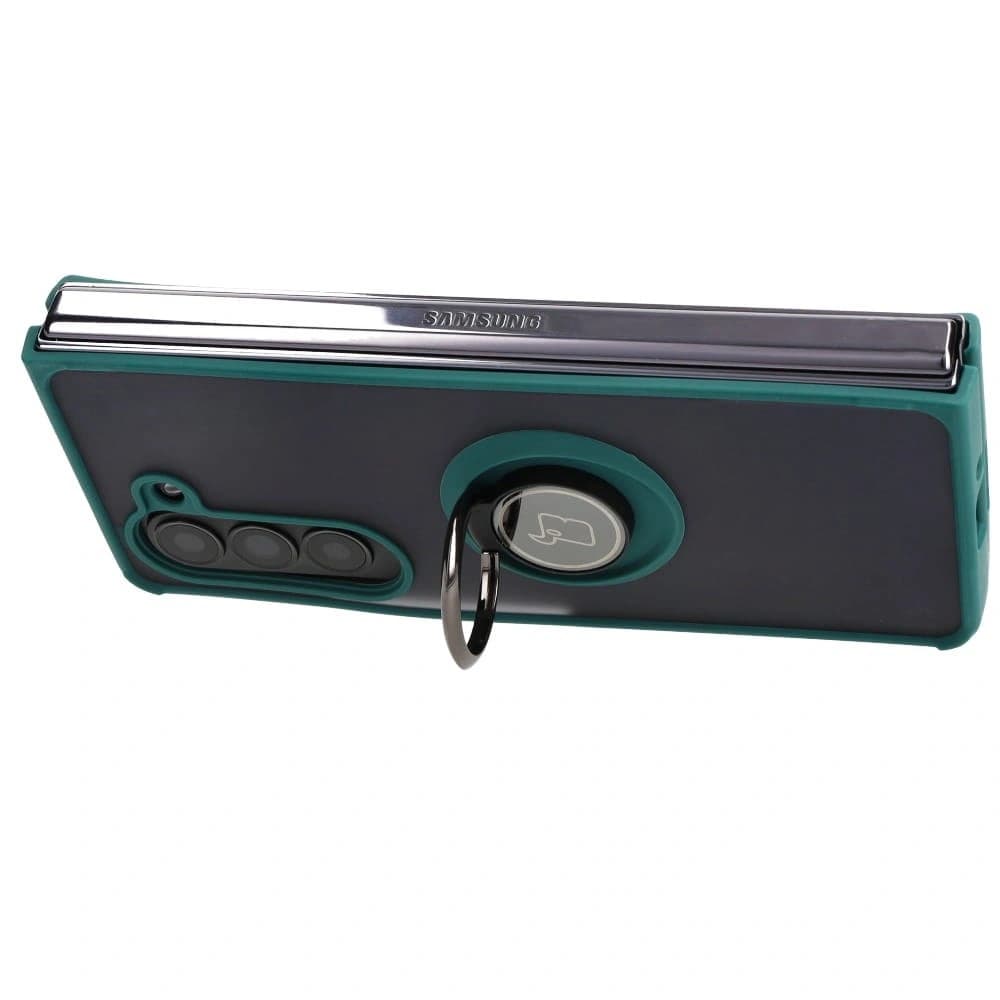 Etui s úchopem na prst Bizon Case Hybrid Ring do Samsung Galaxy Z Fold5 kouřové s tmavě zeleným rámečkem - 5