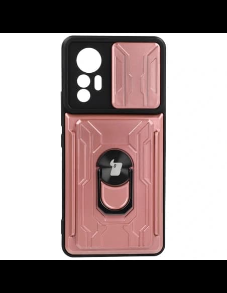 Bizon Case Camshield Card Slot Ring Xiaomi 12 Lite light pink