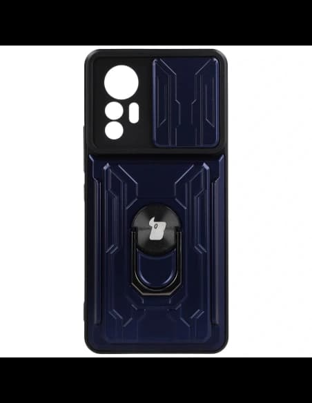 Bizon Case Camshield Card Slot Ring Xiaomi 12 Lite navy blue
