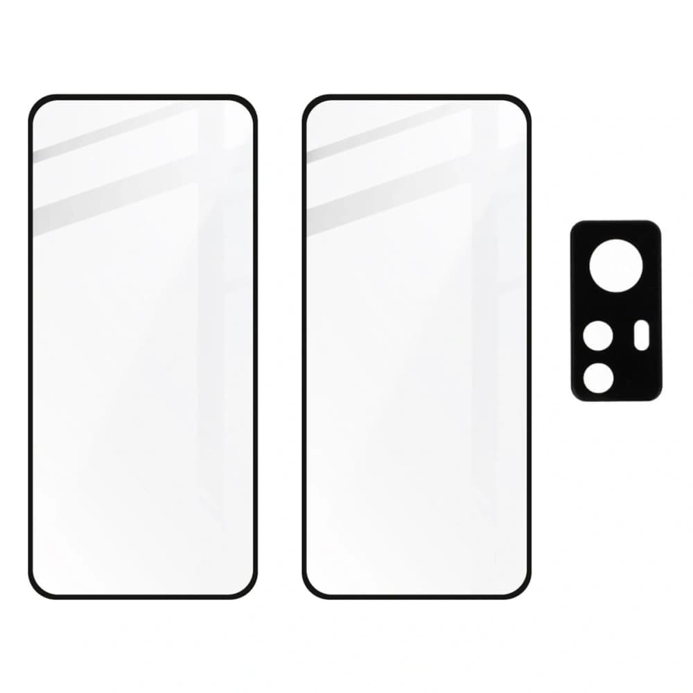 Bizon Glass Edge 3D edzett üveg - [2 CSOMAG] + lencse védelem Xiaomi 12 / 12X fekete - 5