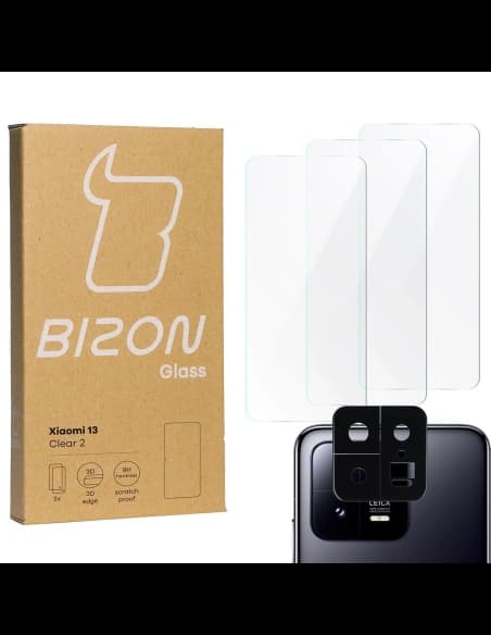 BIZON Clear 2 3x sticlă de ecran + sticlă de cameră Xiaomi 13