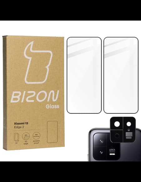 BIZON Edge 2 2x sticlă pentru ecran + sticlă pentru cameră Xiaomi 13