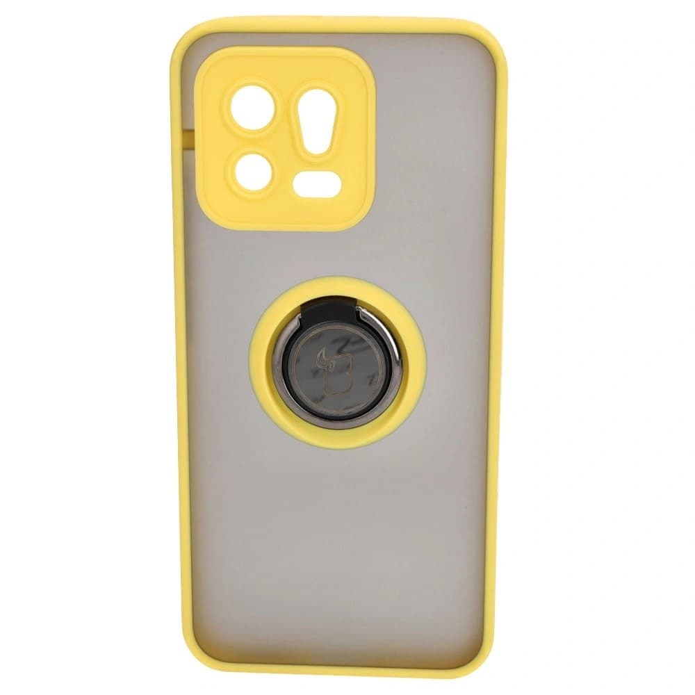 Caz Bizon Hybrid Ring Xiaomi 13 fumuriu cu un cadru galben - 2