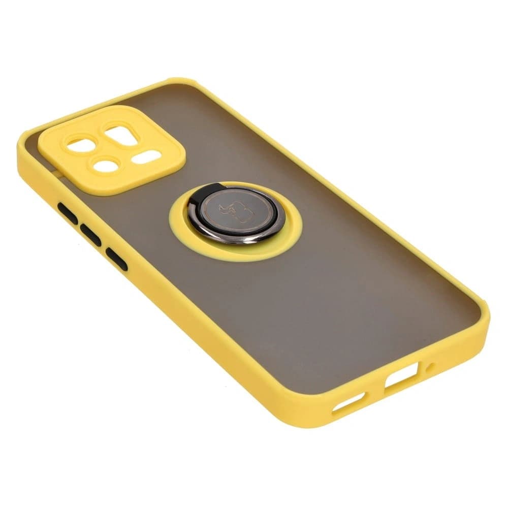 Caz Bizon Hybrid Ring Xiaomi 13 fumuriu cu un cadru galben - 4