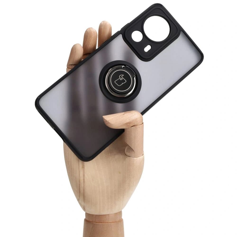 Bizon Case Hybrid Ring Xiaomi 13 Lite fumuriu cu un cadru negru - 6