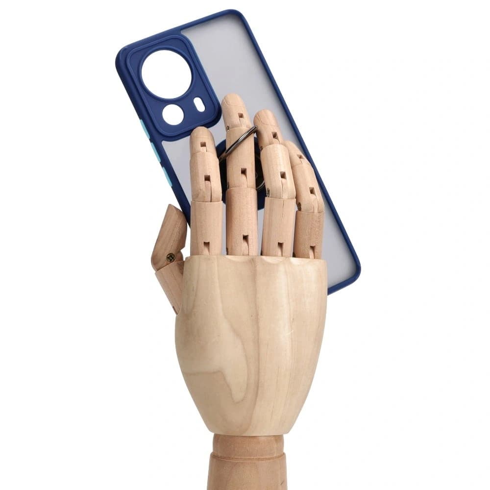 Bizon Case Hybrid Ring Xiaomi 13 Lite fumurii cu un cadru albastru marin - 8