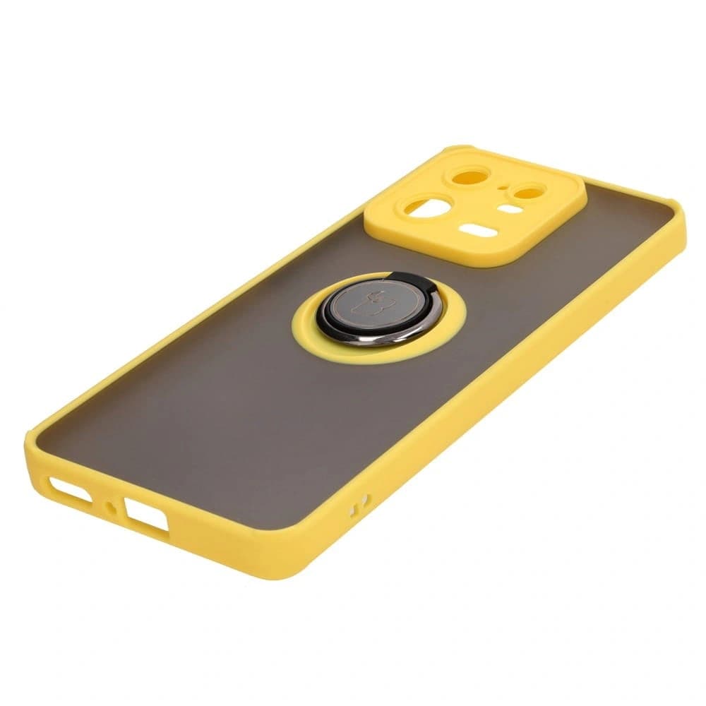 Bizon Case Hybrid Ring Xiaomi 13 Pro smoky with a yellow frame - 3