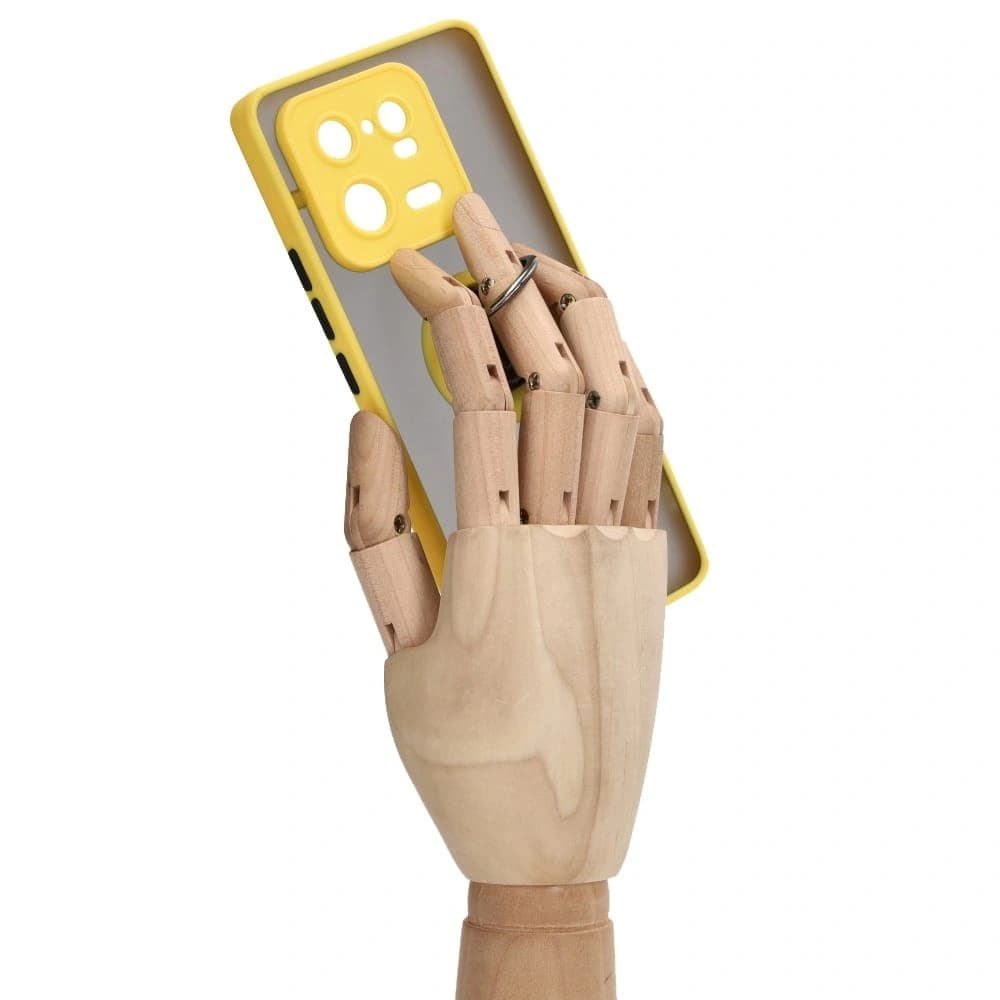 Bizon Case Hybrid Ring Xiaomi 13 Pro smoky with a yellow frame - 8