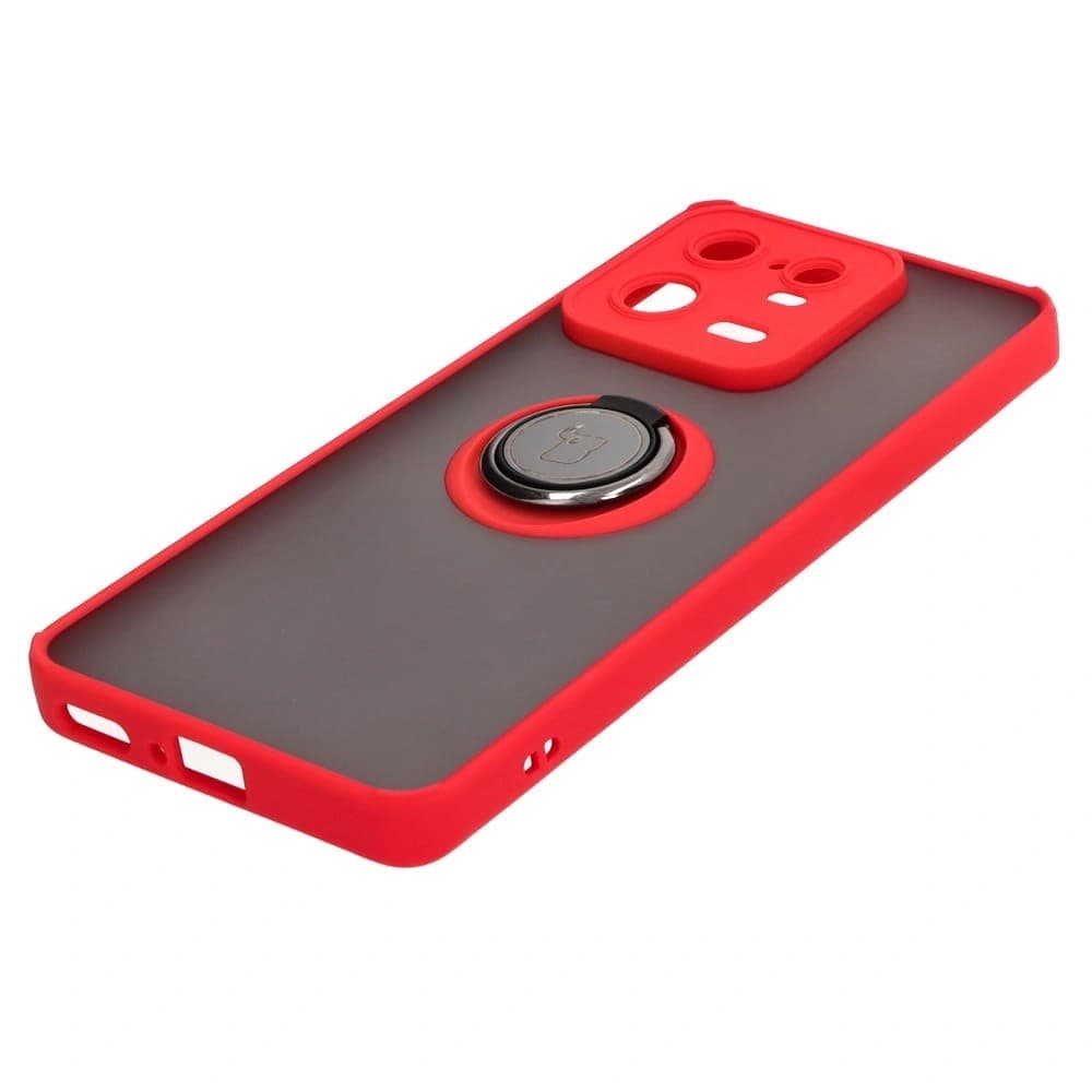 Bizon Case Hybrid Ring Xiaomi 13 Pro smoky with a red frame - 3
