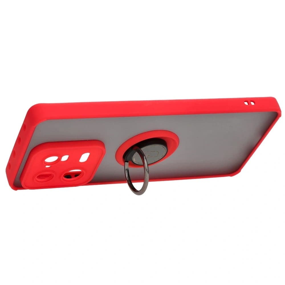 Bizon Case Hybrid Ring Xiaomi 13 Pro smoky with a red frame - 5