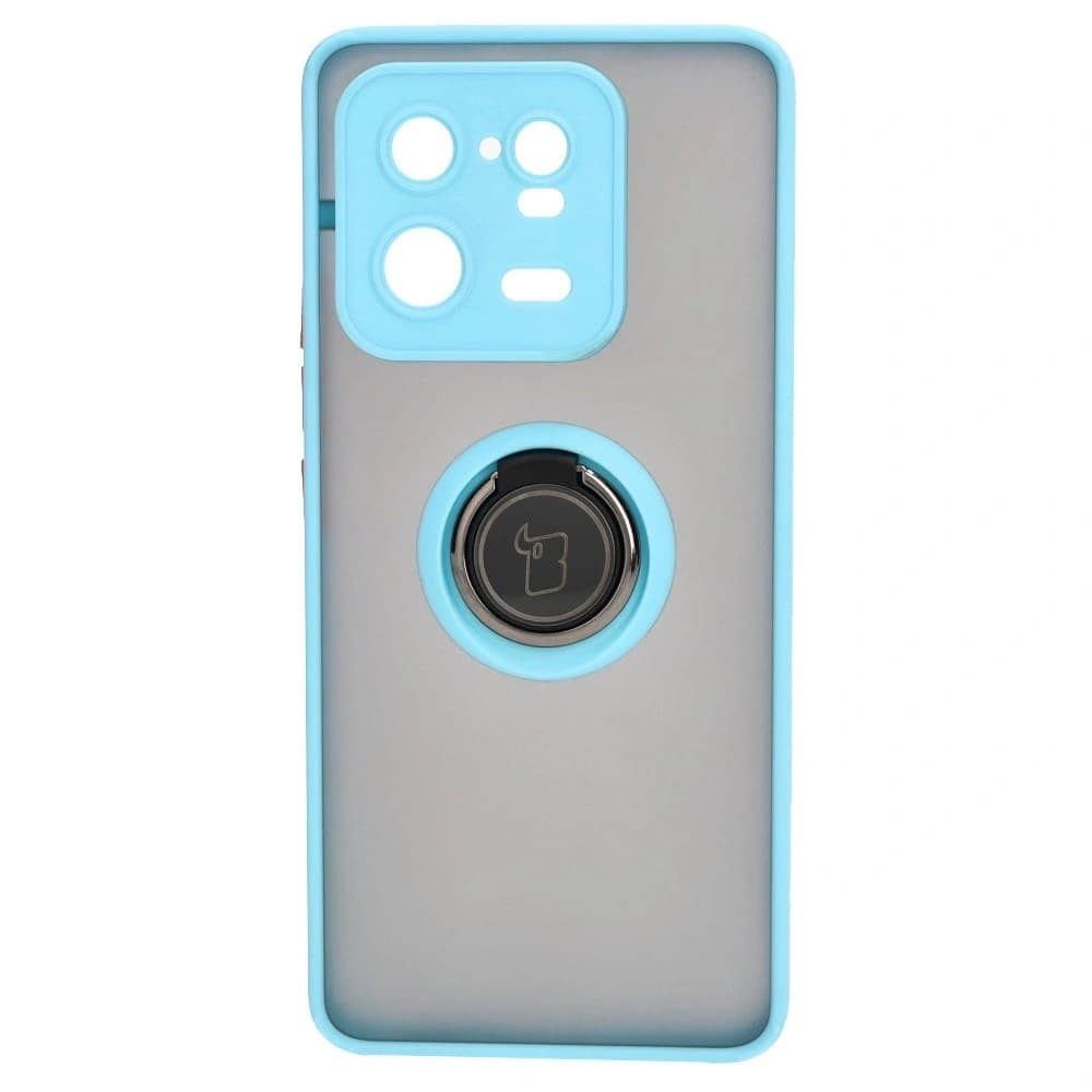 Bizon Case Hybrid Ring Xiaomi 13 Pro smoky with a light blue frame - 2