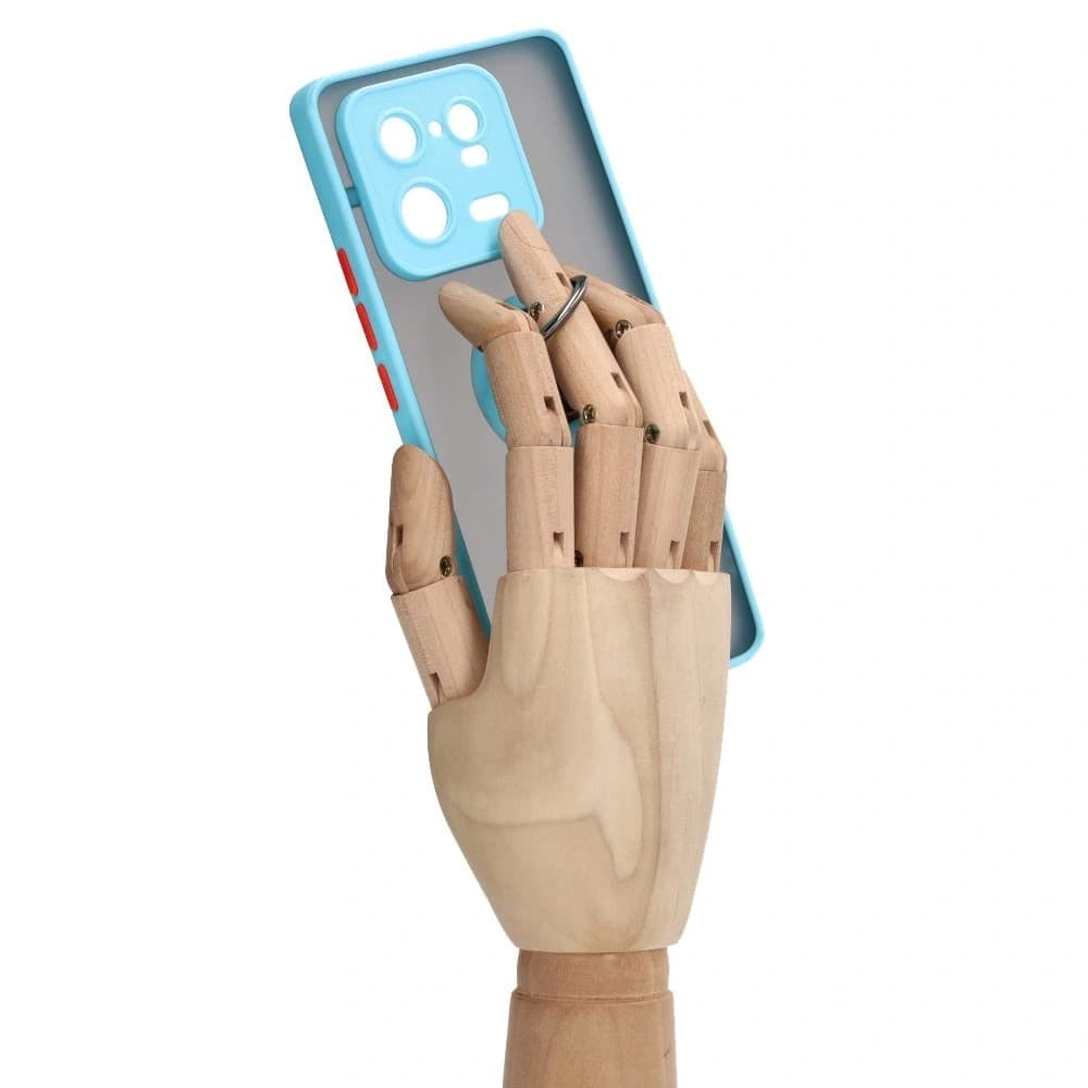 Bizon Case Hybrid Ring Xiaomi 13 Pro smoky with a light blue frame - 8