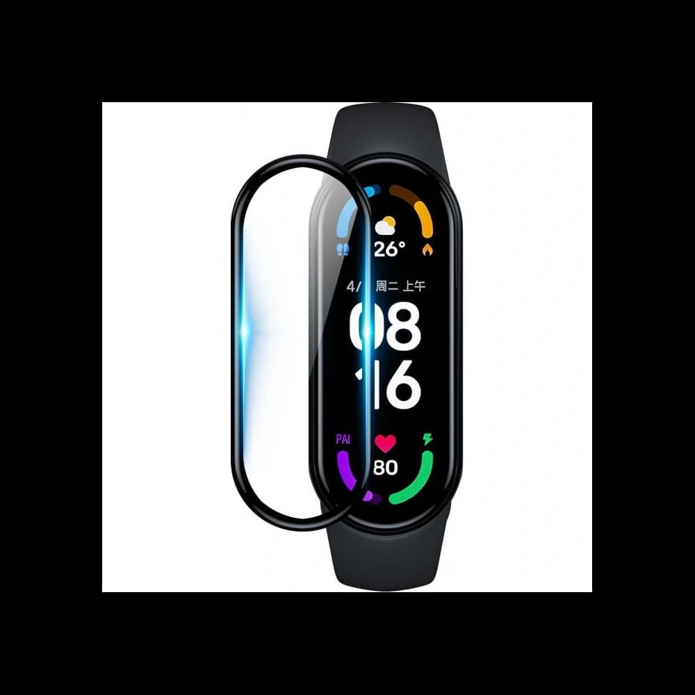 Sklo hybridní Bizon Glass Edge pro Xiaomi Mi Smart Band 7 černé - 3