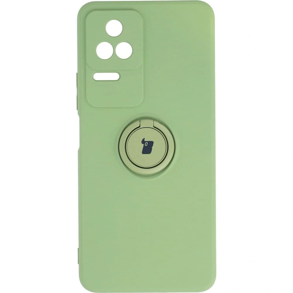 Etui Bizon Case Silicone Ring Sq do Xiaomi Poco F4 jasně zelené