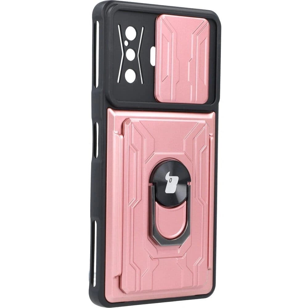Bizon Case Camshield Card Slot Ring Xiaomi Poco F4 GT light pink - 2