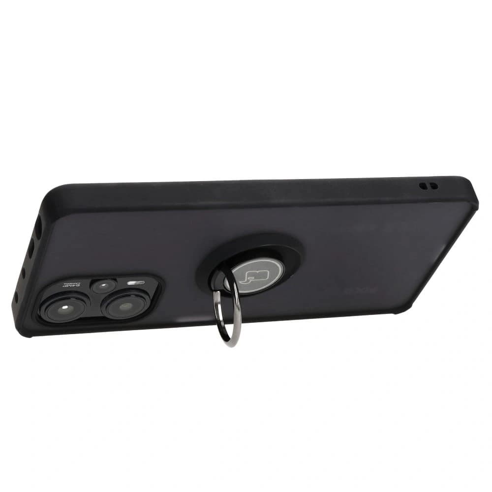 Bizon Case Hybrid Ring Xiaomi Poco F5 rauchig mit einem schwarzen Rahmen - 5