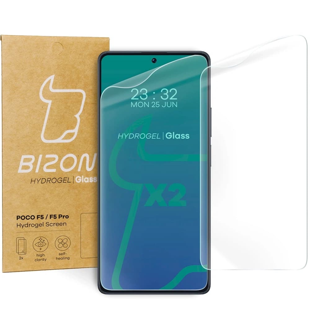 Fólie hydrogelová na displej Bizon Glass Hydrogel pro POCO F5/F5 Pro [2 PACK] - 1