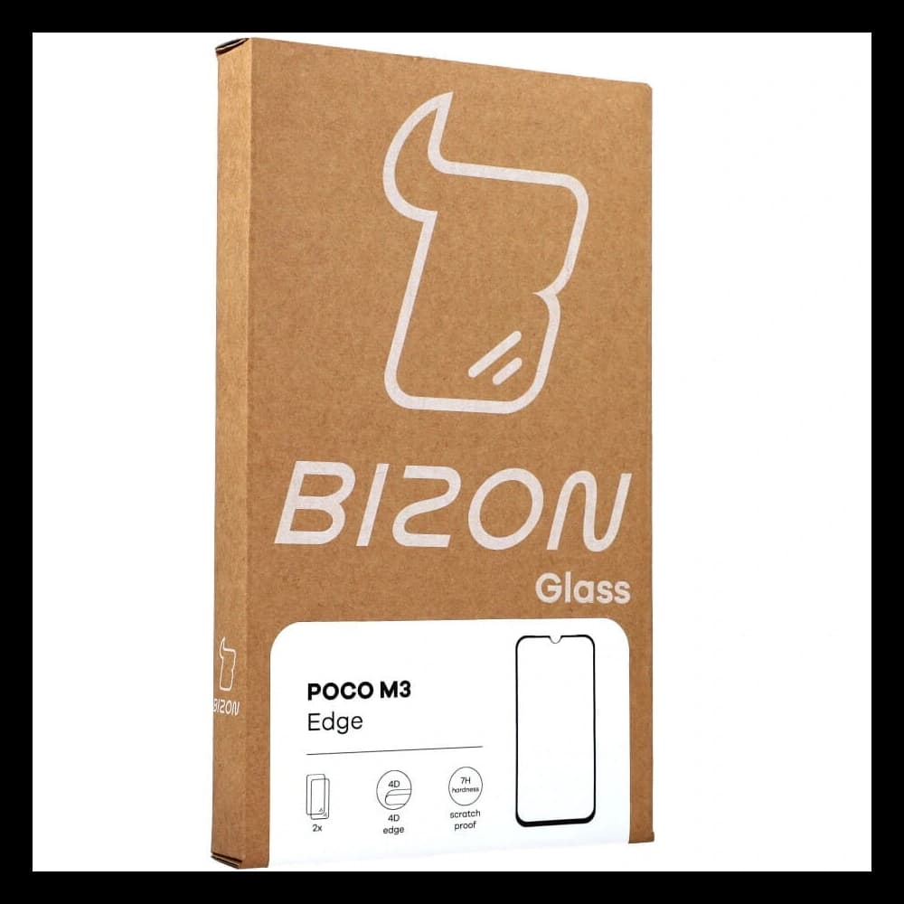 Bizon Glass Edge gehärtetes Glas - [2 PACK] + Linsenschutz Xiaomi Poco M3 schwarz - 11