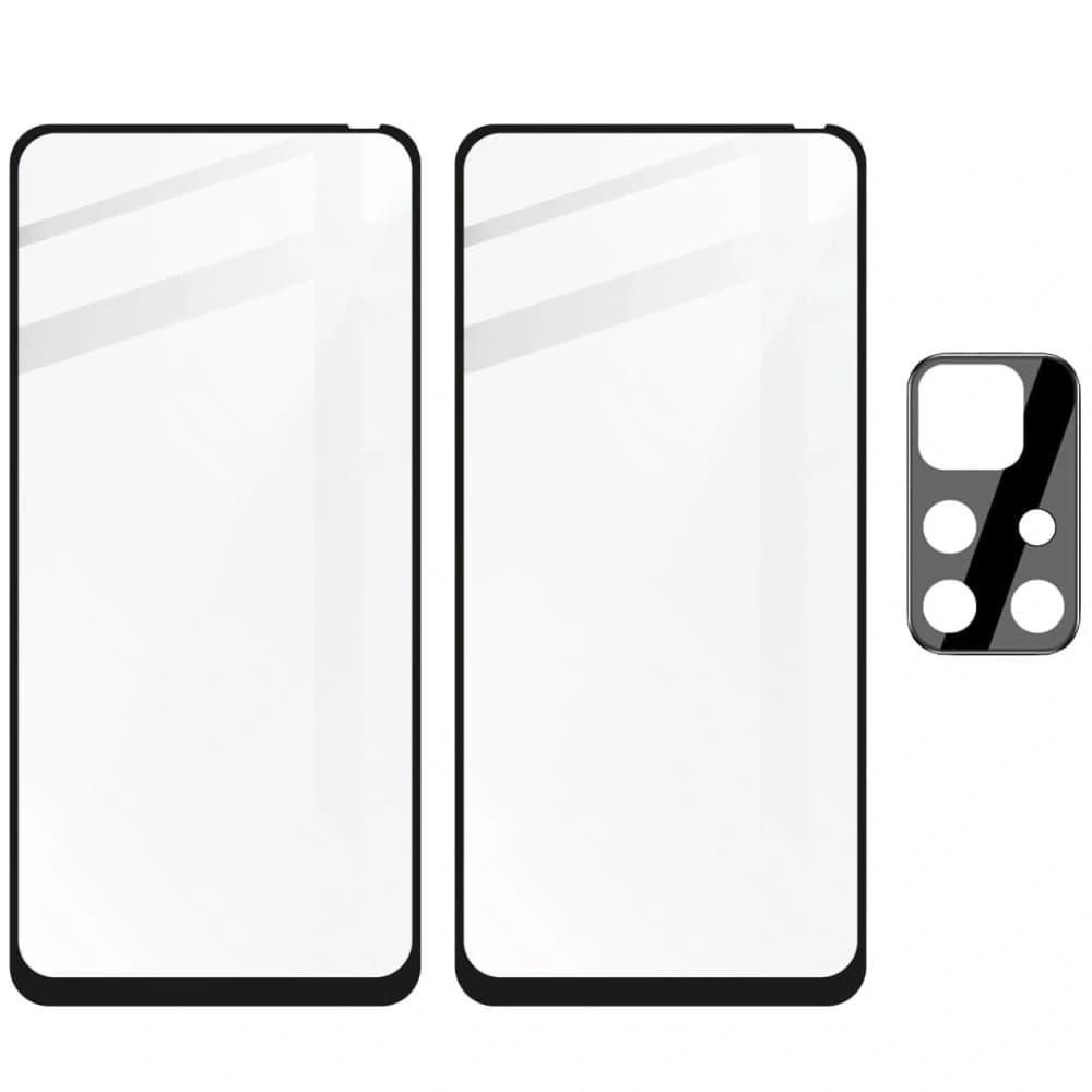 Bizon Glass Edge gehärtetes Glas - [2 PACK] + Linsenschutz Poco M4 Pro 5G / Redmi Note 11S 5G schwarz - 5