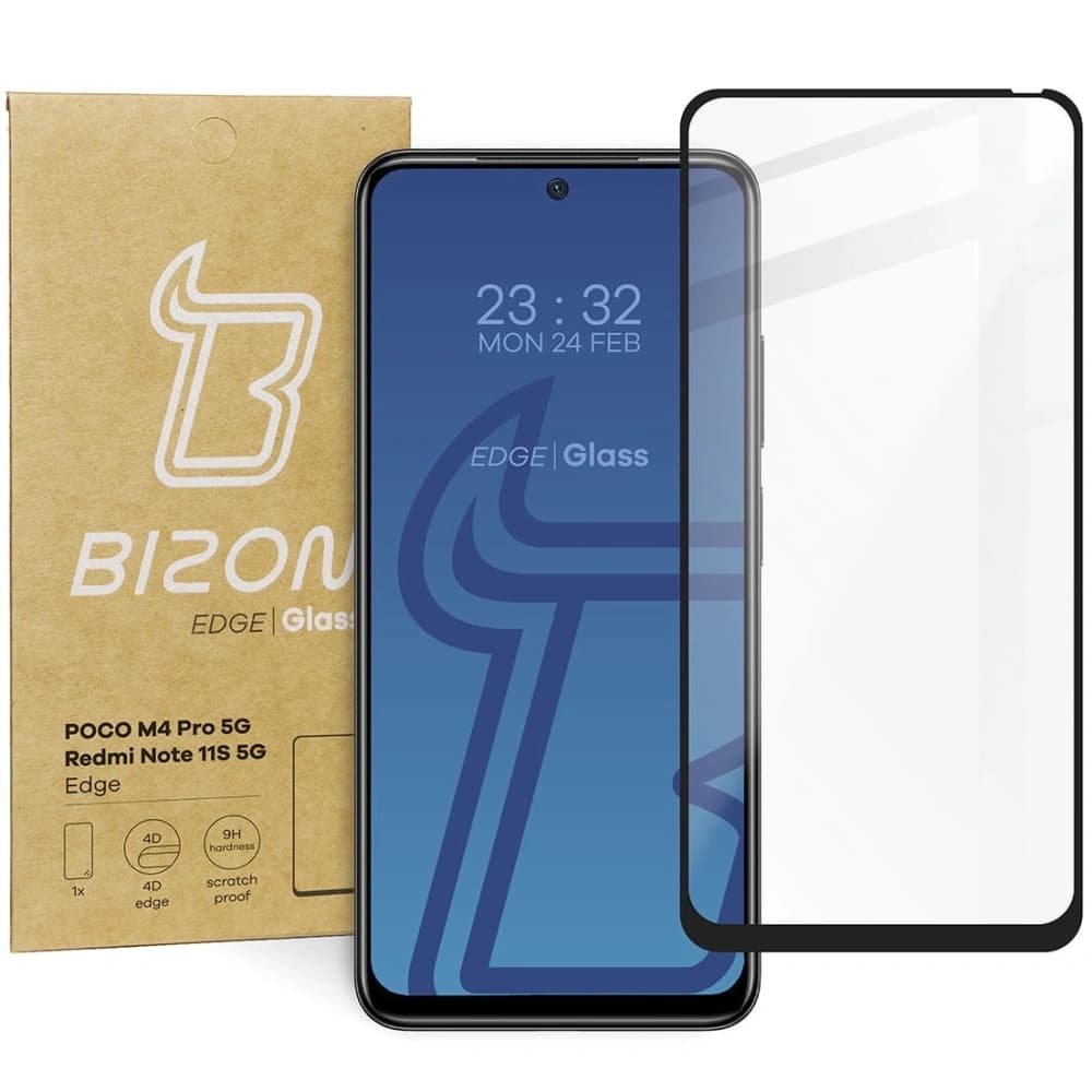 Bizon Glass Edge Poco M4 Pro 5G / Redmi Note 11S 5G schwarz