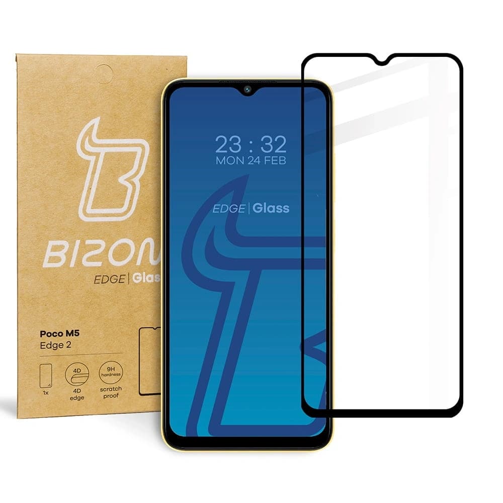 Bizon Glass Edge 2 Poco M5 negru
