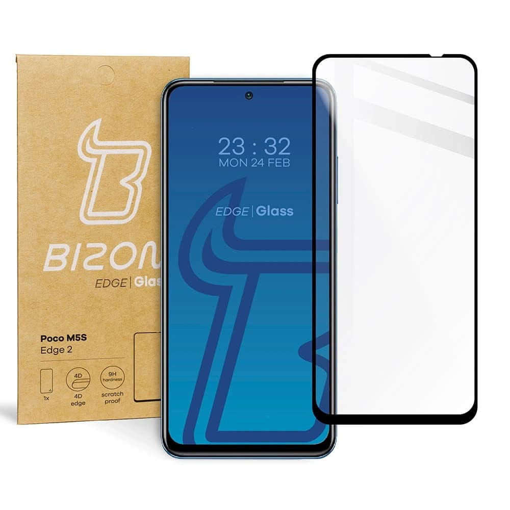 Bizon Glass Edge 2 Poco M5s fekete