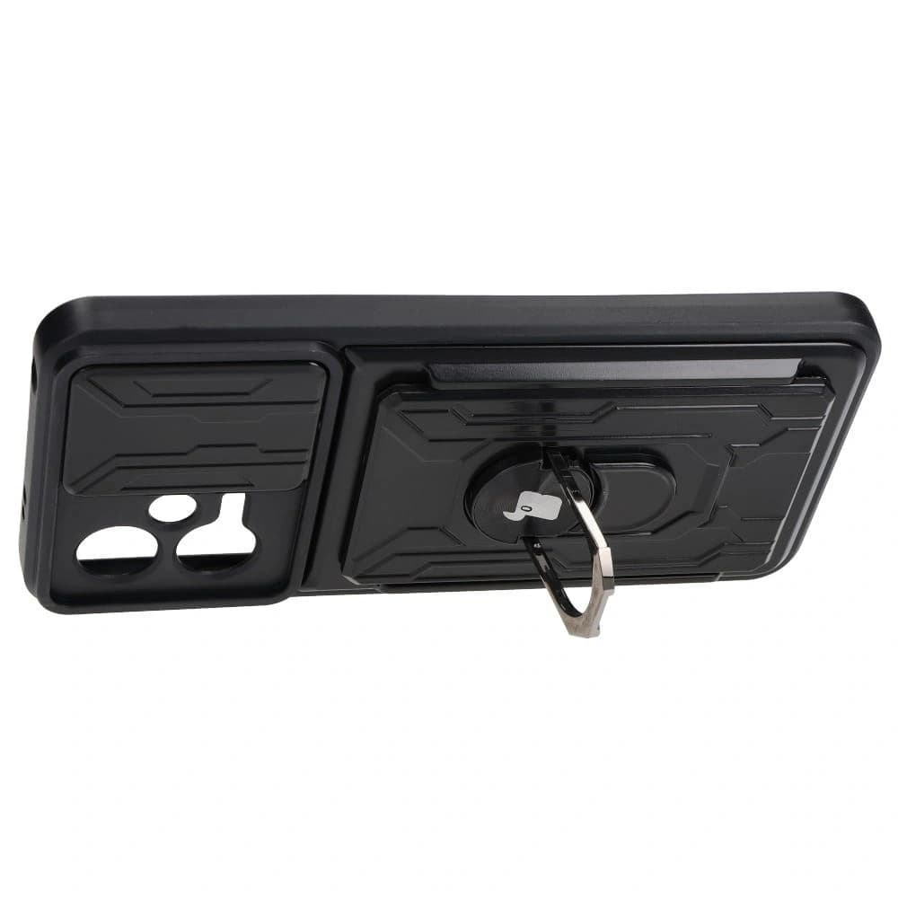 Bizon Case Camshield Kártyahely Gyűrű Xiaomi POCO X5 fekete - 4