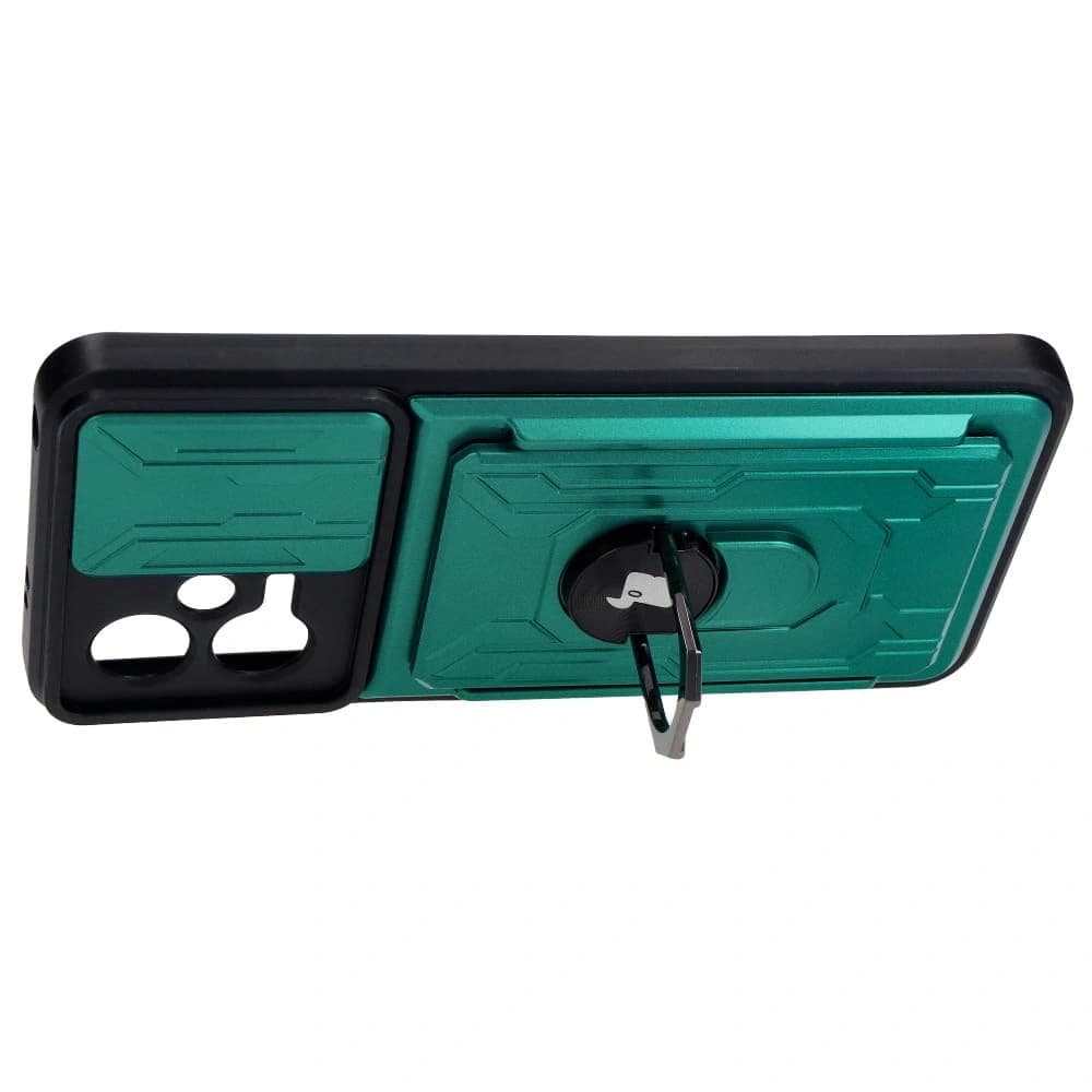 Bizon Case Camshield Kártyahely Gyűrű Xiaomi POCO X5 zöld - 4
