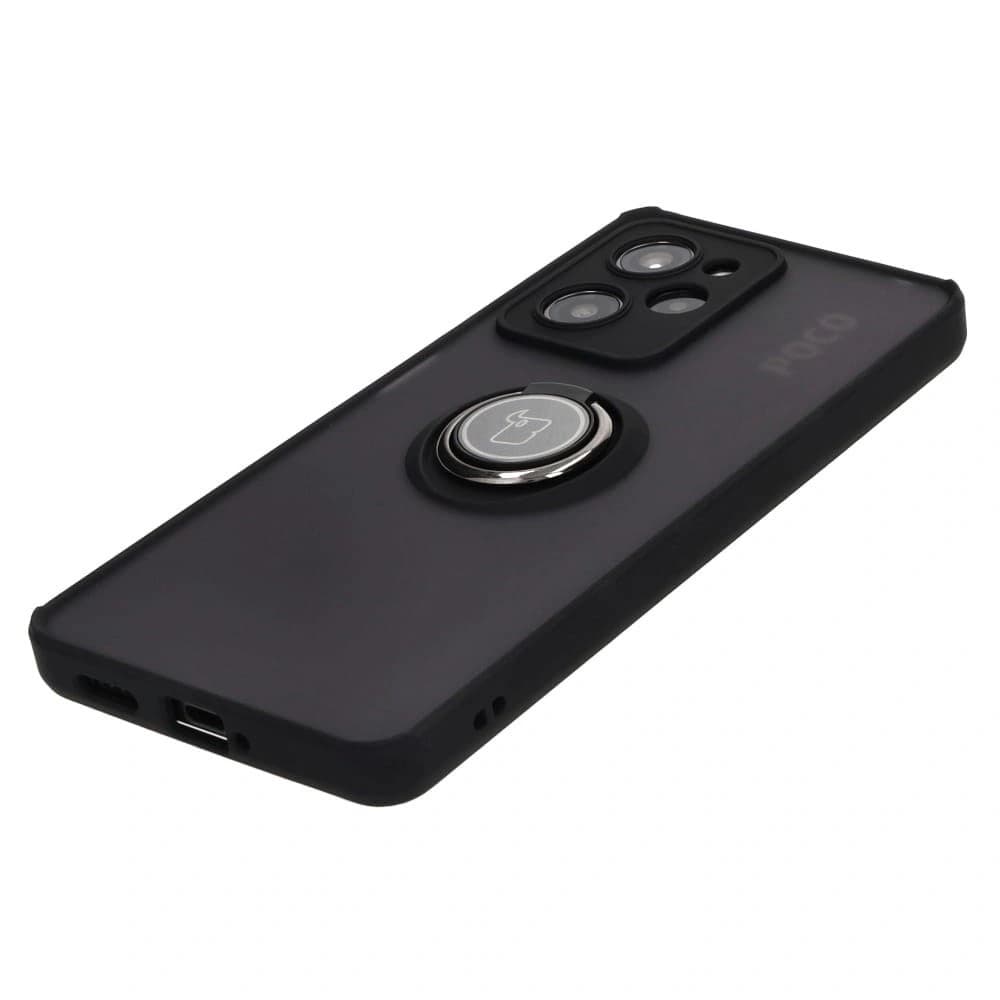 Bizon Case Hybrid Ring Xiaomi Poco X5 Pro fumurie cu un cadru negru - 3