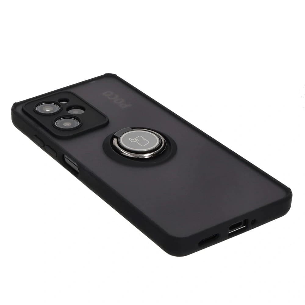 Bizon Case Hybrid Ring Xiaomi Poco X5 Pro fumurie cu un cadru negru - 4