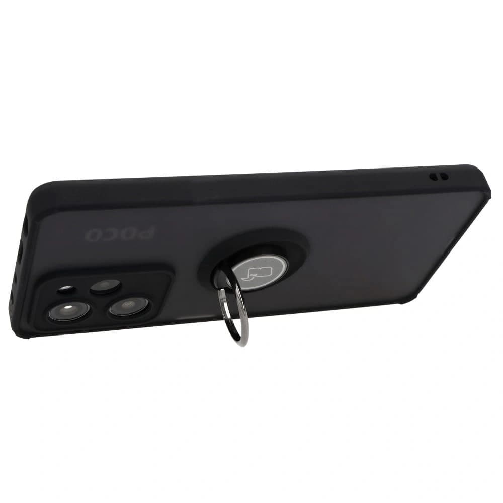 Bizon Case Hybrid Ring Xiaomi Poco X5 Pro fumurie cu un cadru negru - 5