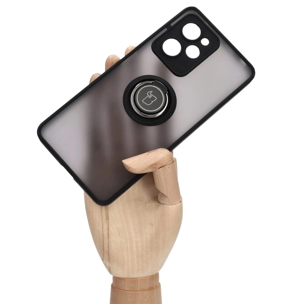 Bizon Case Hybrid Ring Xiaomi Poco X5 Pro fumurie cu un cadru negru - 6
